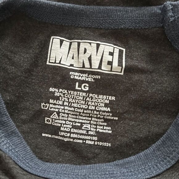 Marvel Superheroes Three Fourth Sleeve Tee Tshirt Top Shirt Womens Large L - Picture 3 of 3